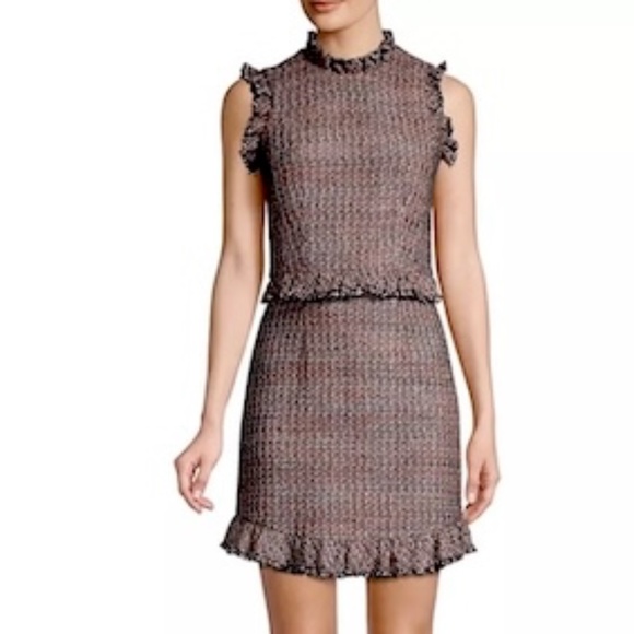 ๐๐ท๏ธ  Rebecca Taylor Navy/Blush  Tweed Work/Office Dress - Picture 3 of 15